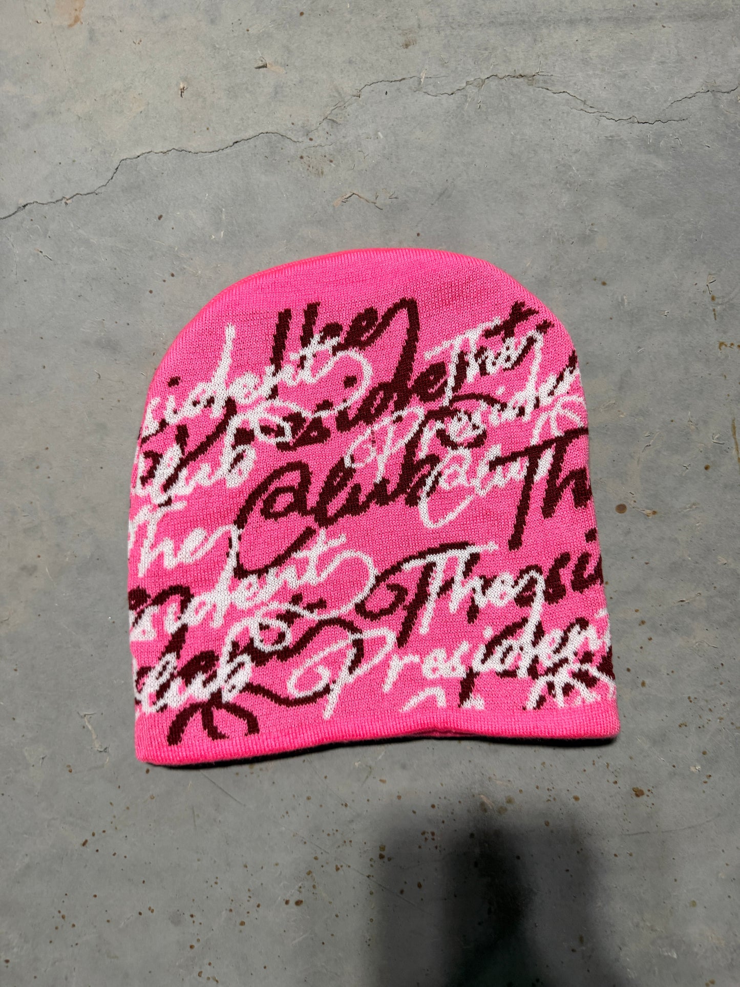 PINK ALL OVER BEANIE