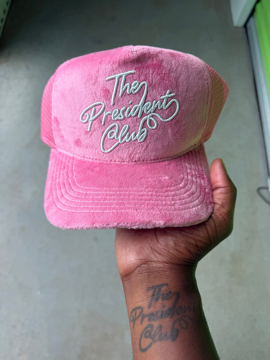 Pink Velvet Trucker Hat