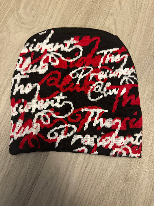 BLACK/RED ALL OVER BEANIE
