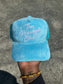 Light Blue Velvet Trucker Hat