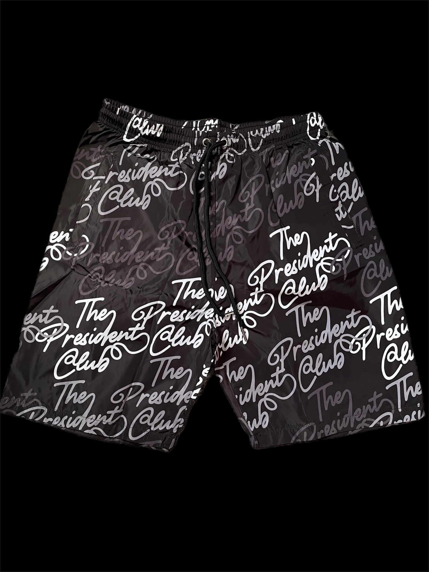 BLACK TPC ALL OVER SHORTS