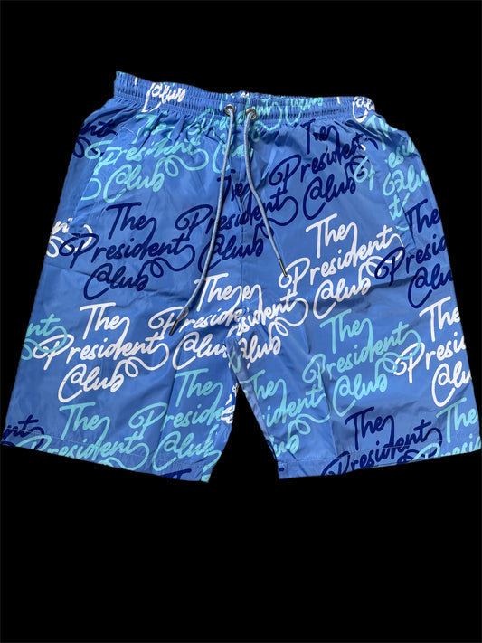 BLUE TPC ALL OVER SHORTS
