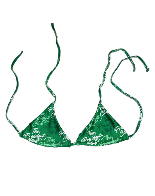 ALL OVER GREEN BIKINI TOP